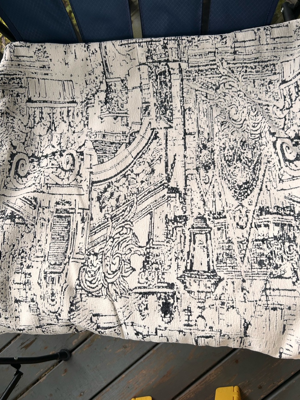 2-Black and White Architectural Print Throw Pillow Covers